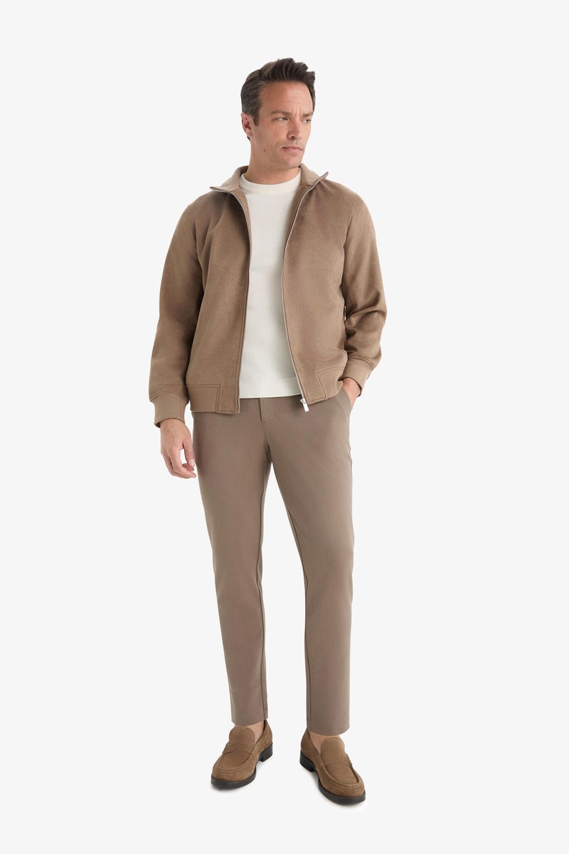 ديفاكتو جاكيت شمواه بني سليم فيت بياقة عالية - Image 5